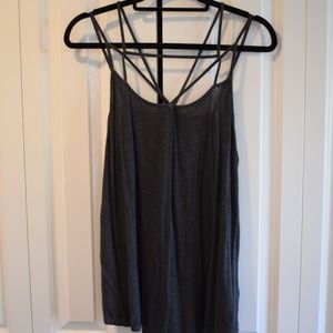 NWOT AMERICAN EAGLE GREY STRAPPY TANK SZ L